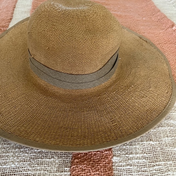 Scala Tan Wide-Brim Hat with Bow - Picture 4 of 7